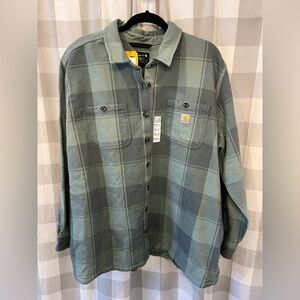 Carhartt Green Plaid Twill Button Down Shirt